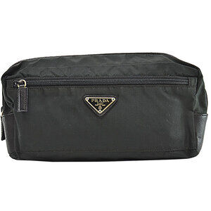 Prada Shoulder bag triangular plate of leather black